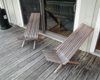 Teak deck chairs