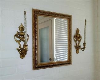 Smaller Mirror w/Dart Brand Sconces