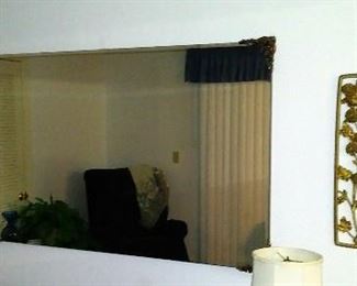 Large Mirror w/Gold Corners, Dart Brand Floral Plaques
