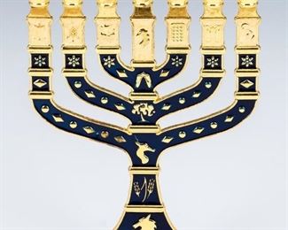 A BRASS AND ENAMEL TWELVE TRIBE OF ISRAEL
