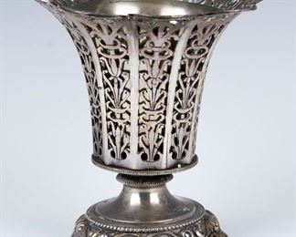 A SILVER KIDDUSH CUP WITH STAND. Turkey, c. 1900.