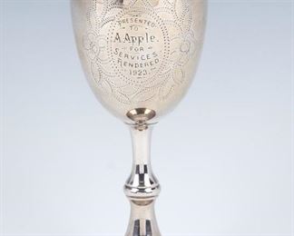 A LARGE STERLING SILVER KIDDUSH GOBLET. London, 1923