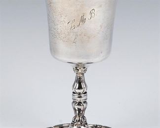 A MONUMENTAL STERLING SILVER KIDDUSH CUP