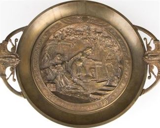 A LARGE BRONZE FOOTED SCULPTURE BY CHARLES PERRON