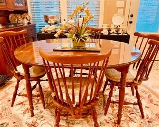 Hard Rock Maple Table, Chairs and China Hutch