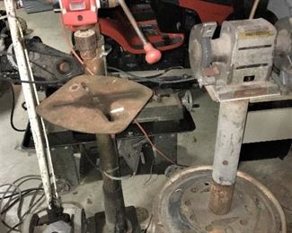 RIGID DRILL PRESS & COMMERCIAL GRINDER WITH LIGHT