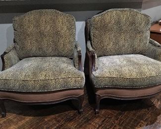 AWESOME ETHAN ALLEN LEOPARD PRINT CHAIRS
