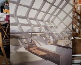 48"W x 62"H Art on foam board velcro mounting 