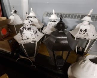 (7) Vintage large coach lanterns   Approx: 38"H x 22"diameter