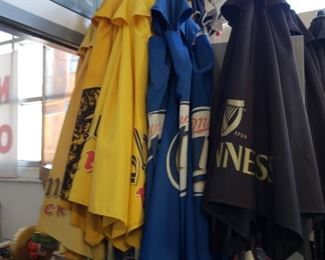 Assorted New & Used Beer logo patio umbrellas Guinness, Miller Lite, Shiner... 