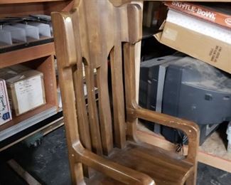 Custom Solid Poplar Low to the Ground Rocking Chair 