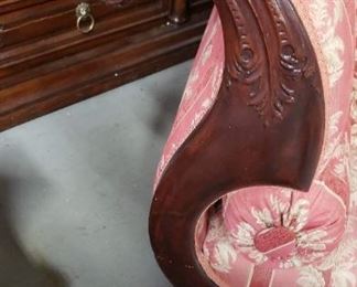 Antique Victorian Cleopatra Shabby Chic, French Provincial sofa & armchair 