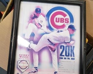Vintage Kerry Wood Chicago Cubs Stats Framed
