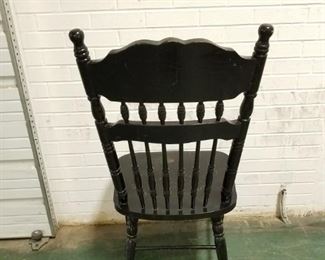 'Vintage Style Black Painted Wood Spindle Back Side Chair  