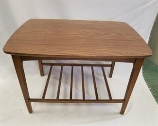 Mid Century Modern Wood Frame Wood Grain Laminate Top Table 29.5"W x 19.5"D x 20.75"H 