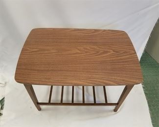 Mid Century Modern Wood Frame Wood Grain Laminate Top Table 29.5"W x 19.5"D x 20.75"H