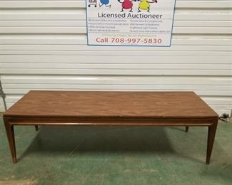 Mersman Mid Century Modern Wood Frame Wood Grain Laminate Top Coffee Table 53.5"W x 17.5"D x 15"H 