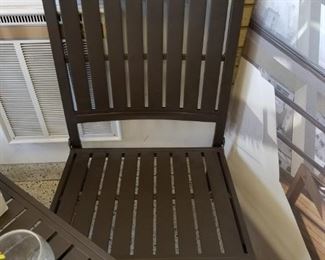 Cosco Low Profile Espresso outdoor beach height folding table & chair New with tags