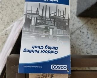 Cosco Low Profile Espresso outdoor beach height folding table & chair New with tags