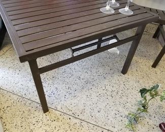 Cosco Low Profile Espresso outdoor beach height folding table & chair New with tags