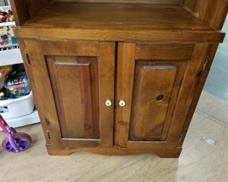 Solid Knotty Pine Microwave Small TV Cabinet with over shelf