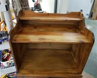 Solid Knotty Pine Microwave Small TV Cabinet with over shelf