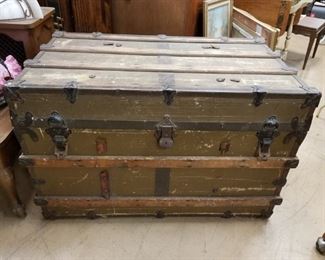 Vintage Wooden Steamer Trunk 