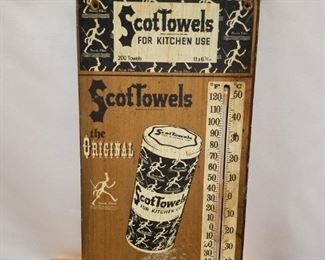 Vintage 50 Year ScotTowels Wooden Thermometer