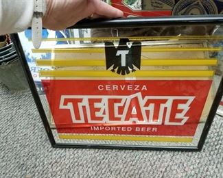 Vintage Framed Cerveza Tecate Mirror