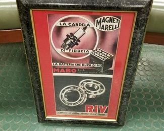Vintage Framed Italian Auto Parts Ad Framed 