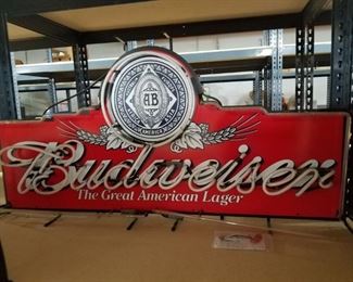 Vintage Large 4 foot Budweiser Neon Sign Transformer Works (needs repair in 1 spot) 