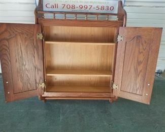 Solid Oak Bathroom Wall Mount cabinet with Towel Bar 25.5"W x 36"H x 8"D 