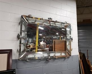 Gorgeous vintage 64"W x 44"H shadow box style mirror