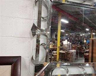 Gorgeous vintage 64"W x 44"H shadow box style mirror