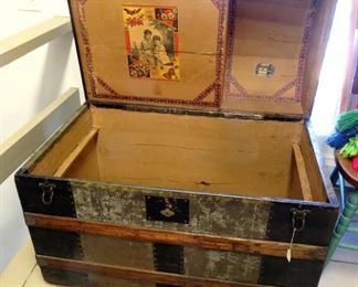 Antique steamer trunk.