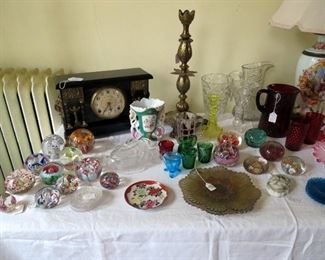 Large variety of paperweights.