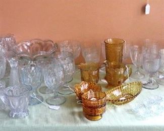 Lots of Early American Pressed Glass and Flint Glass.