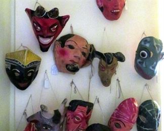 Vintage Oaxacan paper mache masks.