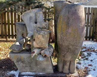 Ron Brown ceramic outdoor sculpture.