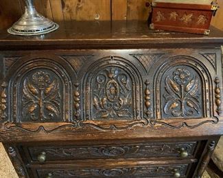 ROCKFORD Hand Carved Antique Secretary Desk