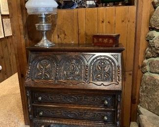 ROCKFORD Hand Carved Antique Secretary Desk