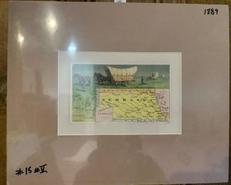 1889 Arbuckle Coffee Nebraska Postcard Map Advertisement 