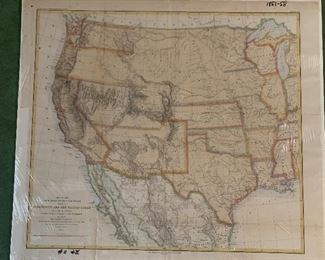 1857 Map of United States from Mississippi to Pacific Ocean by Order of Emory - Major 1st Calvary