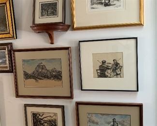 Grant Reynard Etchings and Water Color Paintings