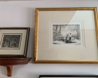 Grant Reynard Etchings and Water Color Paintings