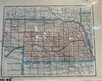 1893 Columbian Expo (Chicago Expo) Atlas Nebraska Map