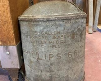 Antique Phillips 66 Butler MFG Co. 5 Gallon Metal Oil Can