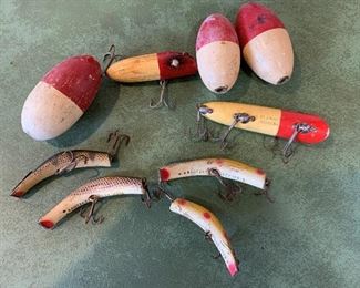Vintage Wood Fishing Lures and Wood Bobbers