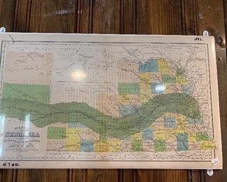 1882 Map of Nebraska Showing UNION PACIFIC Land Grant
