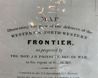 1837 SEC OF WAR Proposed Western and Northwestern Proposed Defense - Indian Territory Map